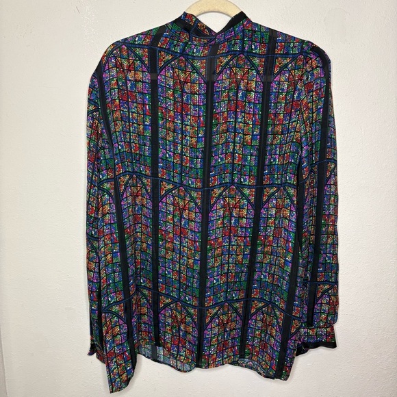 Vintage 1970s John's Girl Collectibles Stained Glass Pattern top Size 42 (L/XL) - Picture 7 of 7